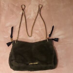 Steve Madden Olive Green Faux Fur Crossbody Bag